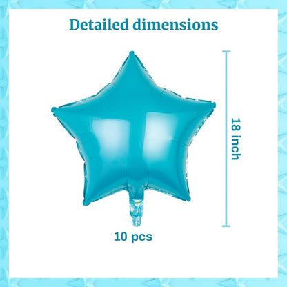 MEETINGU Light Blue Star Shape Foil Balloons 18Inch Light Blue Foil Balloons 10 - Image 2
