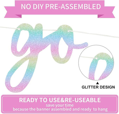 BEISHIDA Rainbow Pre-Strung Go Shawty It's Your Birthday Banner Decoration | - Image 3