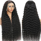 13x6 Lace Front Wigs Human Hair 200% Density HD Deep Wave Lace Front Wigs Human Hair Pre Plucked Natural Color Glueless Wig 100% Virgin Lace Front Wigs for Women（34inch）