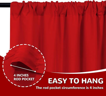 Red Backdrop Curtains for Party Christmas Day Wedding Ceremony Red Curtains - Image 5