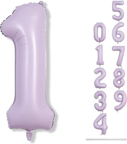 40 Inch Light Purple Number 1 Balloon by Lingqiang