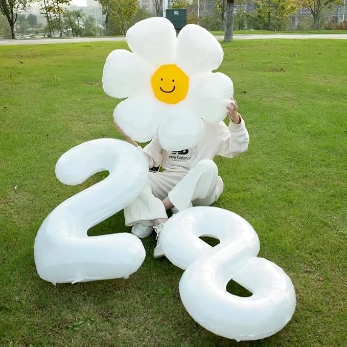 8 Balloon Numbers Birthday Decorations, 40In White Balloons - Image 2