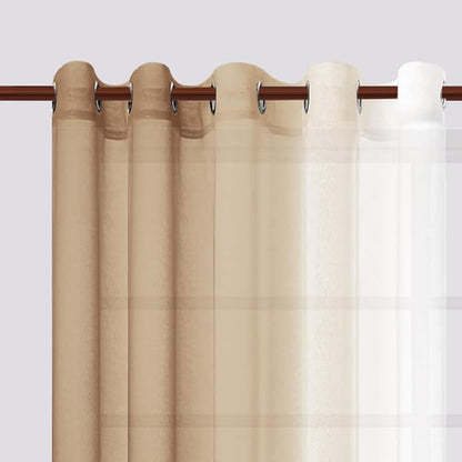 DWCN Ombre Faux Linen Sheer Curtains - Image 2