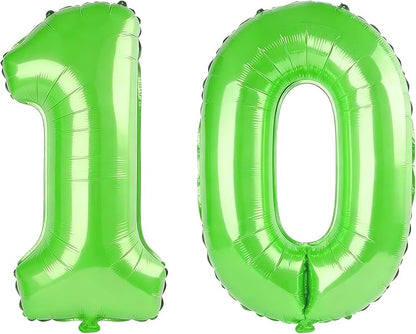 40 Inch Number 10 Balloons for 10th Birthday Party Decorations, 0-100 Fruit by FOBELEC