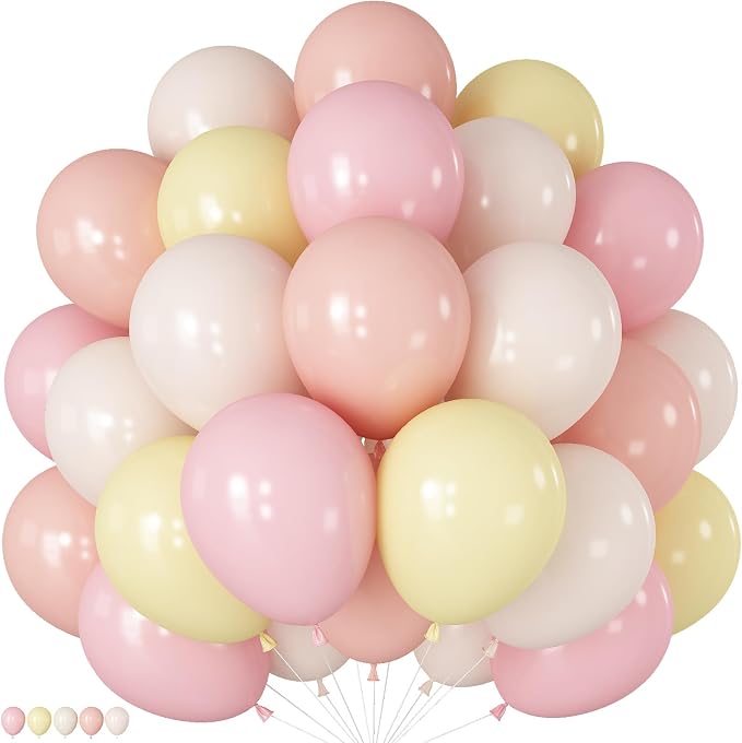 Pink and Yellow Balloons by Froova