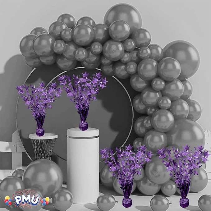 PMU 3 Pack Bursting Star Metallic Foil Spray Centerpiece- Purple Prismatic - Image 3