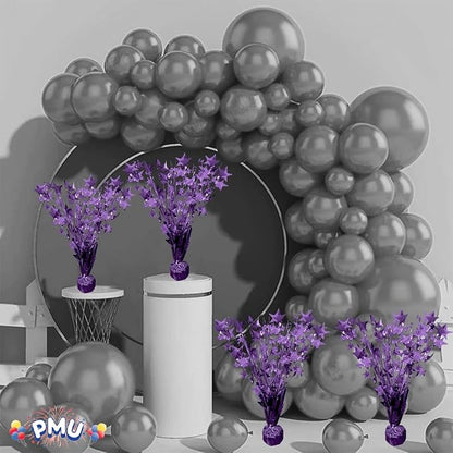 PMU 12 Pack Bursting Star Metallic Foil Spray Centerpiece- Purple Prismatic - Image 3