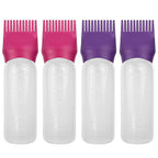 4 Pack Root Comb Applicator Bottle, Hair Oil Comb Applicator for Hair Dye, Shampoos, Salons (Purple+Red)