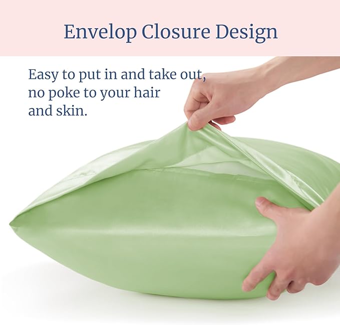 BEDELITE Satin Pillowcase for Hair and Skin, Super Soft Similar to Silk Pillow Cases 4 Pack with Envelope Closure, Cooling Pillowcases for Women Men (20"x36" King Size, Gleam)