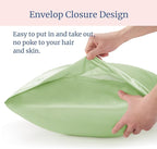 BEDELITE Satin Pillowcase for Hair and Skin, Super Soft and Cooling Similar to Silk Pillow Cases 2 Pack with Envelope Closure, Gift for Women Men(20"x36" King Size, Gleam)