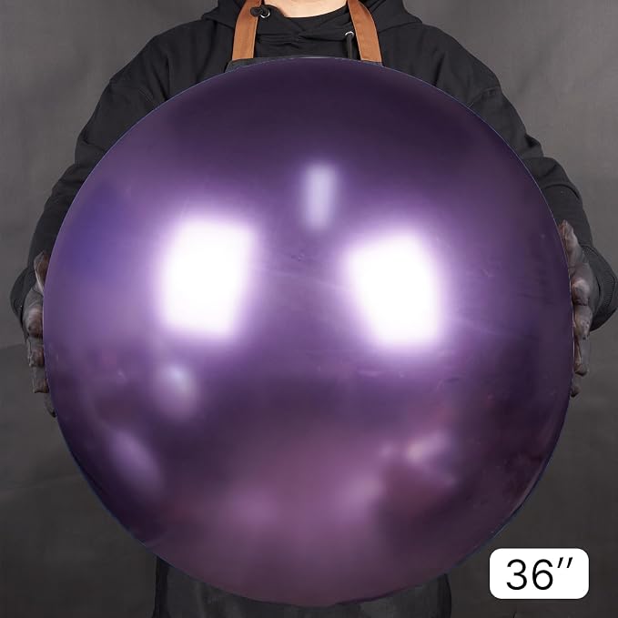 PartyWoo Metallic Purple Balloons 4pcs Chrome Purple Color 36 Inch | Balloons - Image 2
