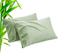 TELUS Green Pillow Cases Standard Size 2 Pack, Bamboo Rayon Cooling Pillowcases with Envelope Closure, Cool Breathable Pillow Cover for Hot Sleepers & Night Sweats, 20x26 inch