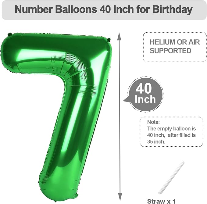 Number Balloons 40 Inch Dark Green 6 Balloon - Image 5