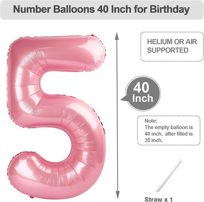 Number 4 Balloon 40 Inch Pearl Pink Balloon - Image 5