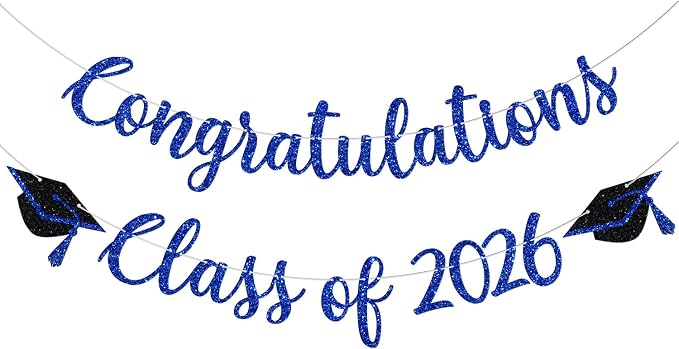 Congratulations Class of 2026 Banner, Congrats Grad Party Decor, 2026 by Yotawebery