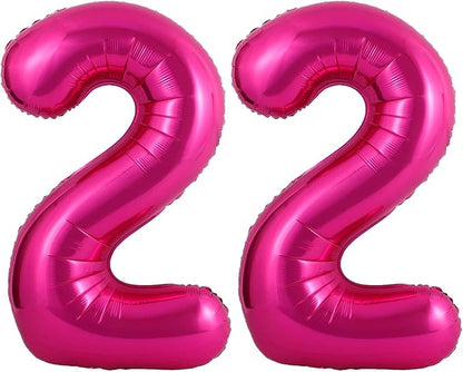 40 Inch Hot Pink 22 Balloons Giant Number 22 Balloons Hot Pink 22 Birthday by LHOAVWE