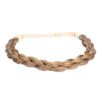 DIGUAN Chubby Narrow Synthetic Hair Braided Headband Classic Chunky Plaited Braids Elastic Stretch Hairpiece Women Girl Beauty accessory, 58g (Caramel Brown)