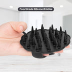 Scalp Massager Hair Growth, Scalp Scrubber Wiht Silicone Bristles, Head Massager Scalp, Wet Dry Hair Care Scalp Scrub for Women Man (Black)