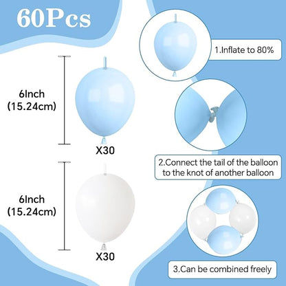 Blue White Link Balloons - Image 2