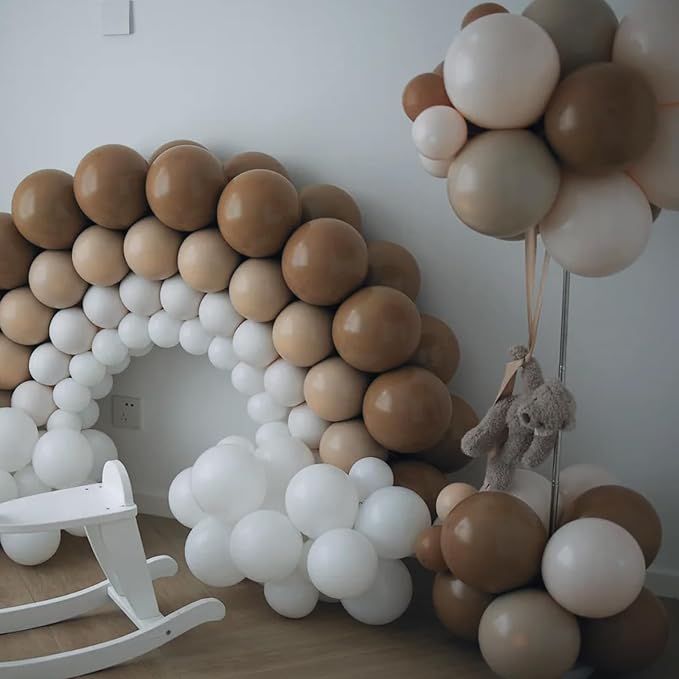 Voircoloria 90pcs Brown Balloons Garland Arch Kit, 18 12 10 5 Inch | - Image 6