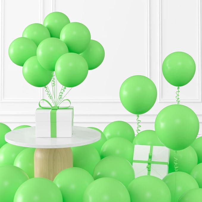 12 Inch Light Green Balloons, 3.2g/100 Pcs Thick Balloons, Matte Latex Balloons by KALOR