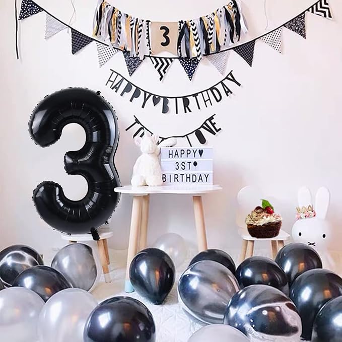 TONIFUL 40 Inch Black Number 6 Balloons Large Foil 6th Birthday Decorations | - Image 6