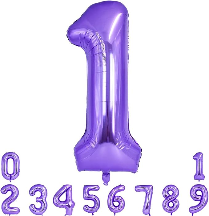 TONIFUL 40 Inch Purple Large Numbers Balloon 0-9 Birthday Party Decor, Foil by TONIFUL