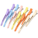 12PCS Hair Clips for Styling - No Crease Hair Clips for Women - Non Slip Duck Billed Hair Roller Clips with Silicone Band - Salon Hair Sectioning Clips Multicolor