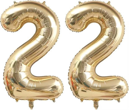 22 Birthday Balloon Number, 40 Inch Light Gold Number 22 Balloon, Foil Large by Unknown