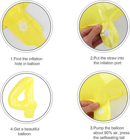 5 Balloon Number 40 Inch for Yellow Birthday Party Decorations | Mix & Match - Image 6