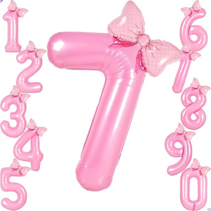 Pink 7 Balloon Number Pink Birthday Decorations by Unknown
