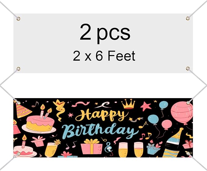 2 Pcs Large Sublimation Banner blank banners to decorate vinyl, 2x6 Ft by Buynow
