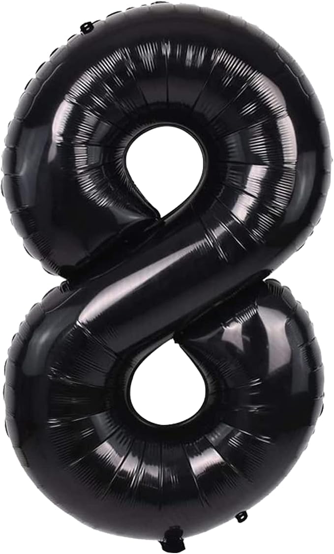40 inch Number Balloon 0-9 Black Large Number 8 Balloons, Digital Balloons by Smlpuame