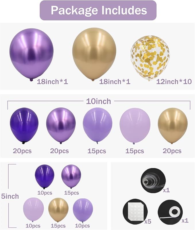 Purple Balloon Garland Arch Kit - Image 2