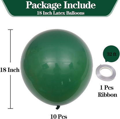 18 Inch Dark Green Balloons, Baby Shower, Birthday Party and Event Decoration - Image 2