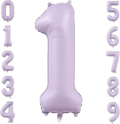 Pastel Purple 1 Number Balloons, 40 Inch Light Purple 1 Balloons Large Helium by BBPOOL