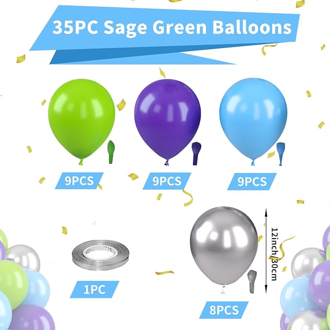 Green Purple Blue Balloons - Image 2