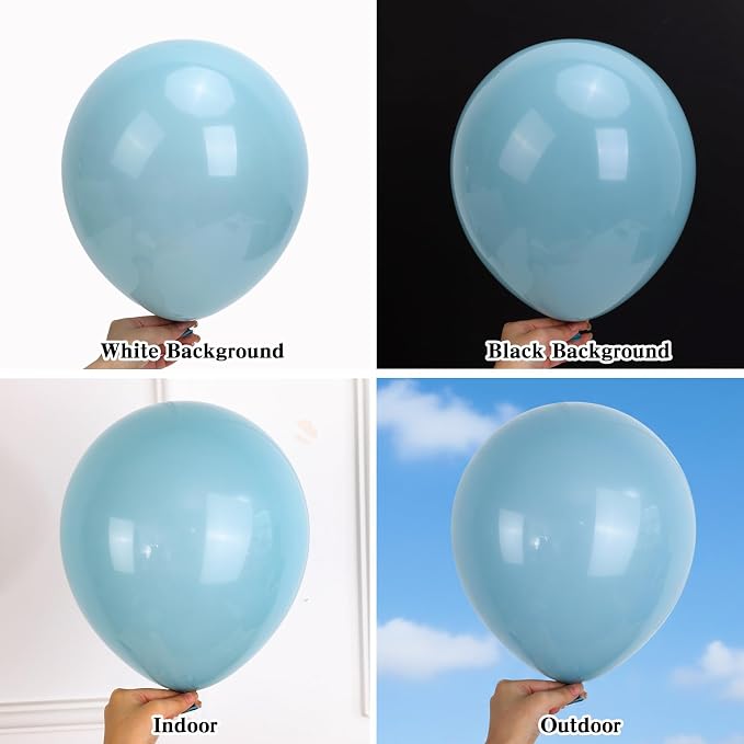 RUBFAC Blue Balloons Different Sizes Dusty Blue Balloons Arch 154pcs | Haze - Image 3