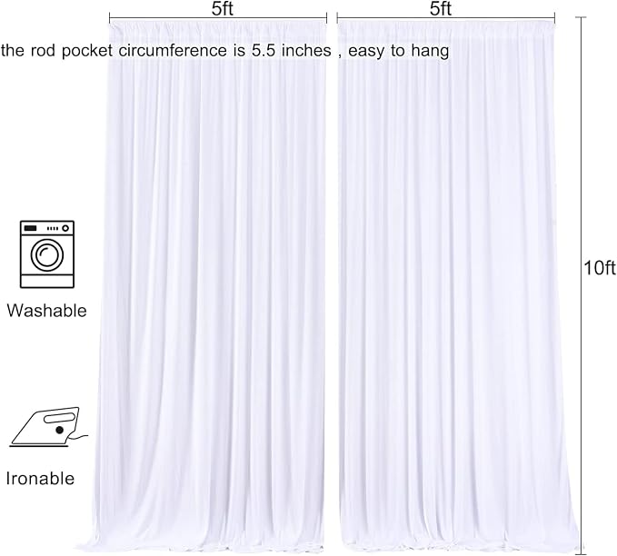 AK TRADING CO. 10 feet x 10 feet Polyester Backdrop Drapes Curtains Panels - Image 8