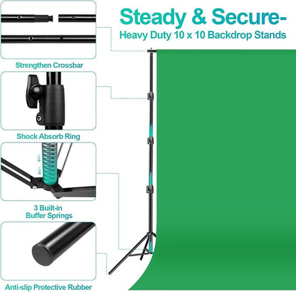EMART 10 x 10 ft Heavy Duty Backdrop Support System, Professional Photography - Image 2