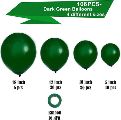 Dark Green Balloons, Thick & Durable, - Image 2