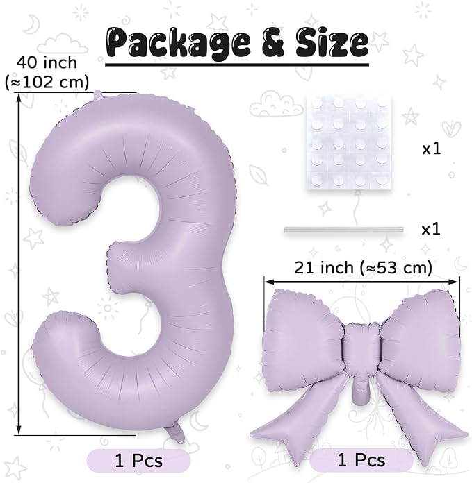 40 Inch Light Purple Number 3 - Image 2