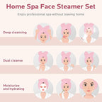 Facial Steamer Skin Care Kit: Face Steamer Home Spa Deep Cleaning Unclogs Pores - Humidifier Hot Mist Relaxing Self Care Gifts for Women with 17 Skin Care Tools