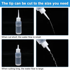 8 Pcs Small Squeeze Bottles, 50ml Tiny Applicator Bottle, Clear Empty Needle Tip Bottles for DIY Craft, Leak-Proof Hair Dye Bottle for Hair Dye, Paint Art and Liquids