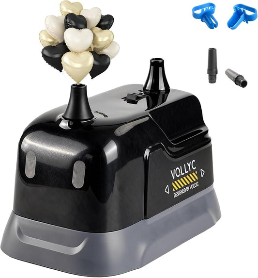 Balloon Pump Electric, Dual Nozzle Balloon Inflator Air Pump, Fast & Easy by VOLLYC