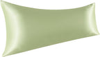 NTBAY Satin Body Pillowcase for Hair and Skin, Luxurious and Silky Pillow case with Envelope Closure, 20x54 Inches, Sage Green