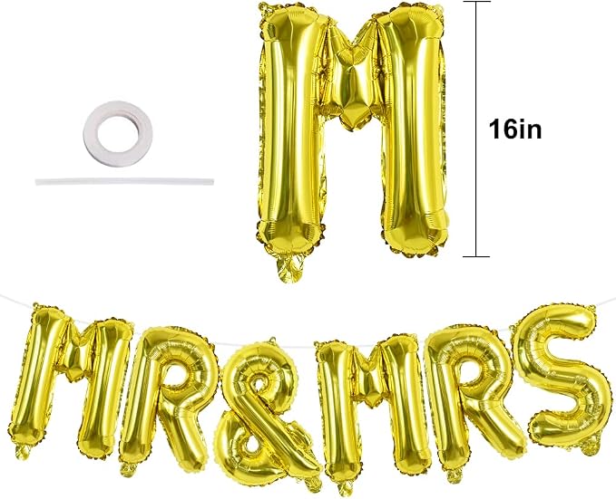 TONIFUL Mr&Mrs Letter Balloons - Image 2