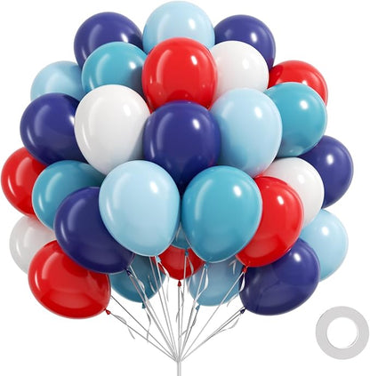 60pcs Red White and Blue Balloons 12inch by Unknown