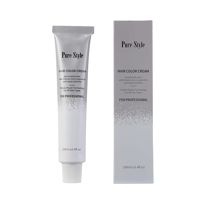 PureStyle 100g Professional Permanent Hair Color Dye Cream Ammonia Free, Long Lasting Deep Green Color, Natural Shine, For All Hair Types Easy At Home Application (9/28 Deep Green)