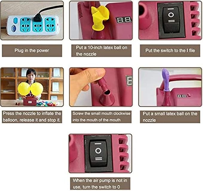 Portable Electric Balloon Blower Pump, Dual Nozzle Balloon Inflator - Image 8
